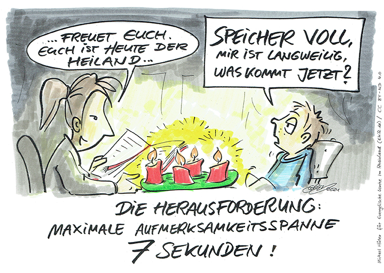 Cartoon Weihnachten 2024 - 7 Sekunden Aufmerksamkeitsspanne