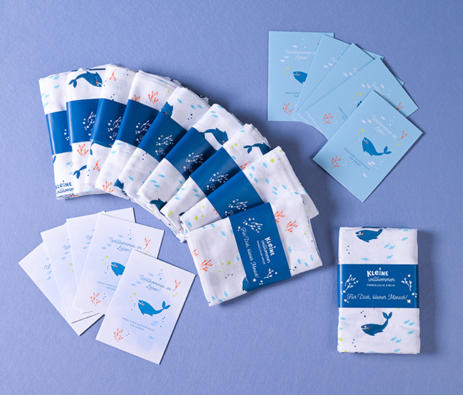 Produktset zur Geburt, Motiv Wal