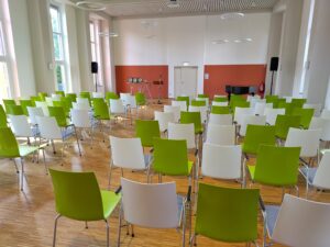 Der Saal ist einer von insgesamt fünf Räumen des neuen Stadtteilzentrums.